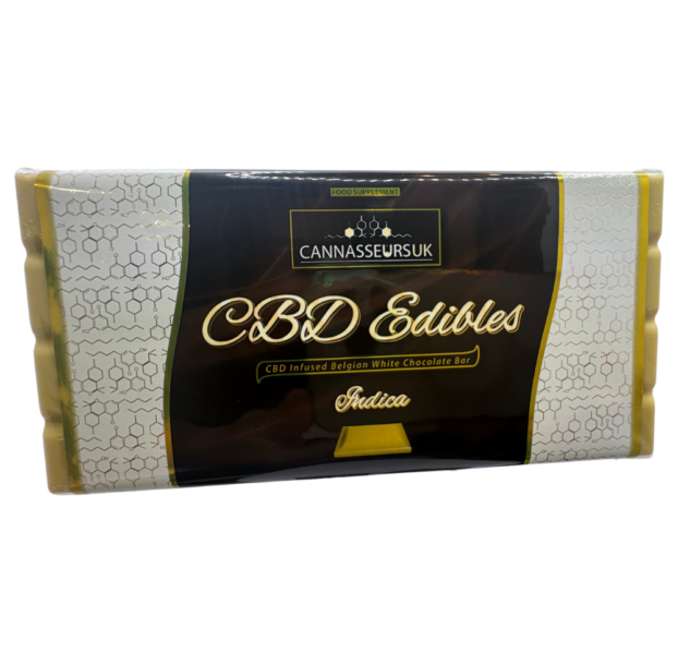 Belgian CBD White Chocolate Bar 100g – Indica